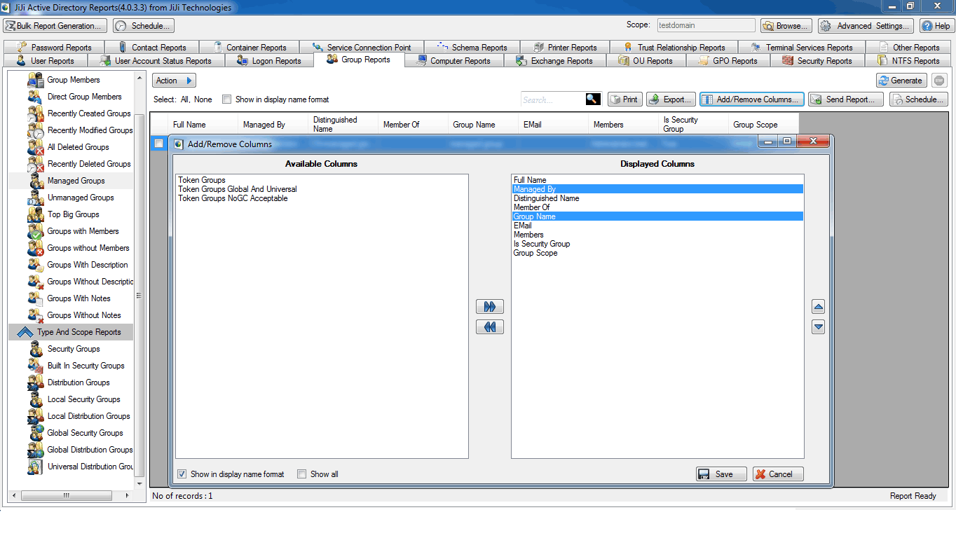 Active Directory Group Members Report